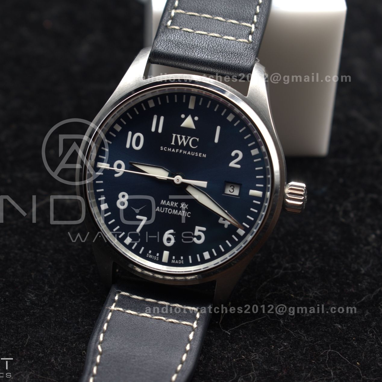 Pilot Mark XX IW328203 ZF 1:1 Best Edition Blue Dial on Dark Blue Leather Strap A32111
